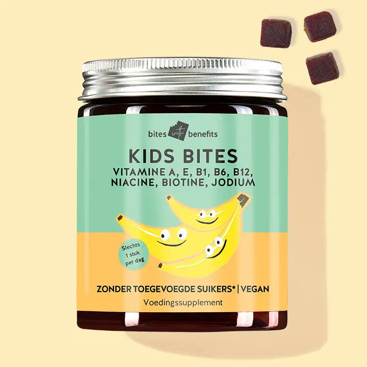 Product afbeelding Kids Bites. Voedingssupplement voor het immuunsysteem en de algemene gezondheid van kinderen.